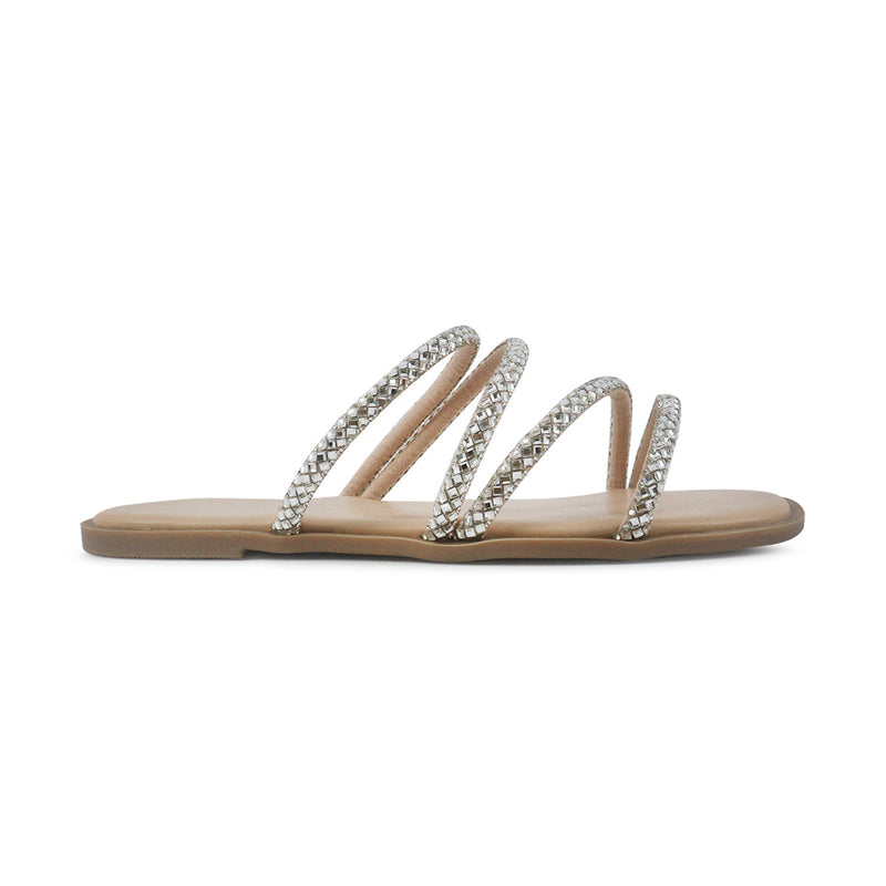 Sandalias flats Mady plateado para Mujer