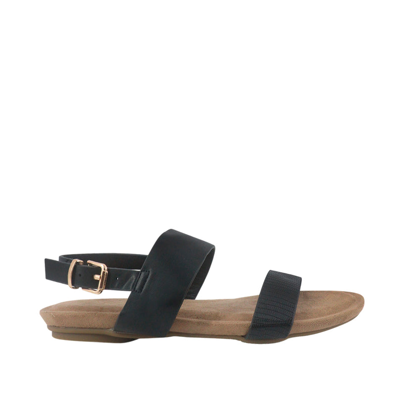 Sandalias flats Sharon negro para mujer