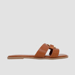 Sandalias flats Mia tan