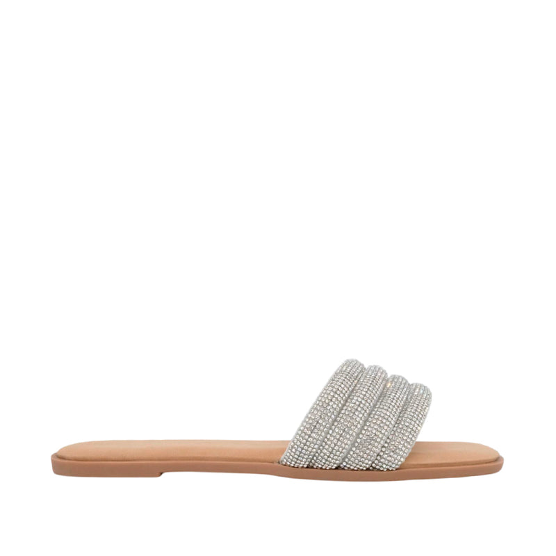 Sandalias flats Sara plateado