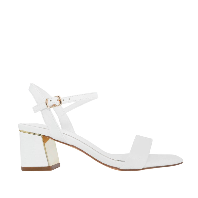 Sandalias de tacón Wesly para mujer color blanco