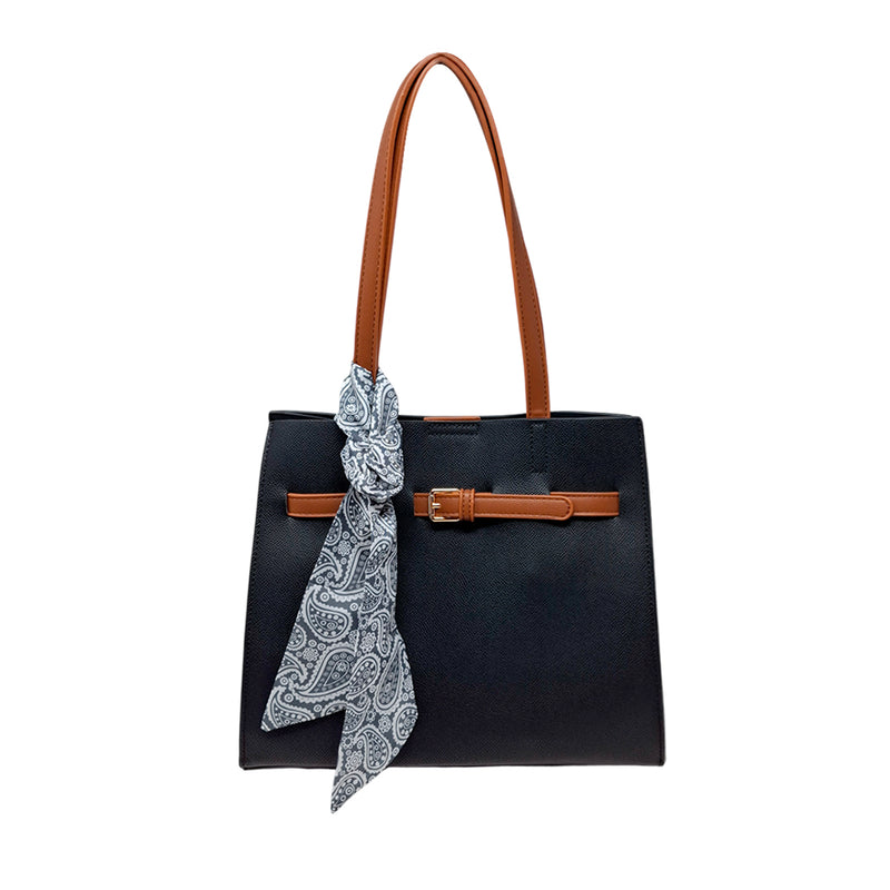 Cartera satchel Raimary para mujer color negro