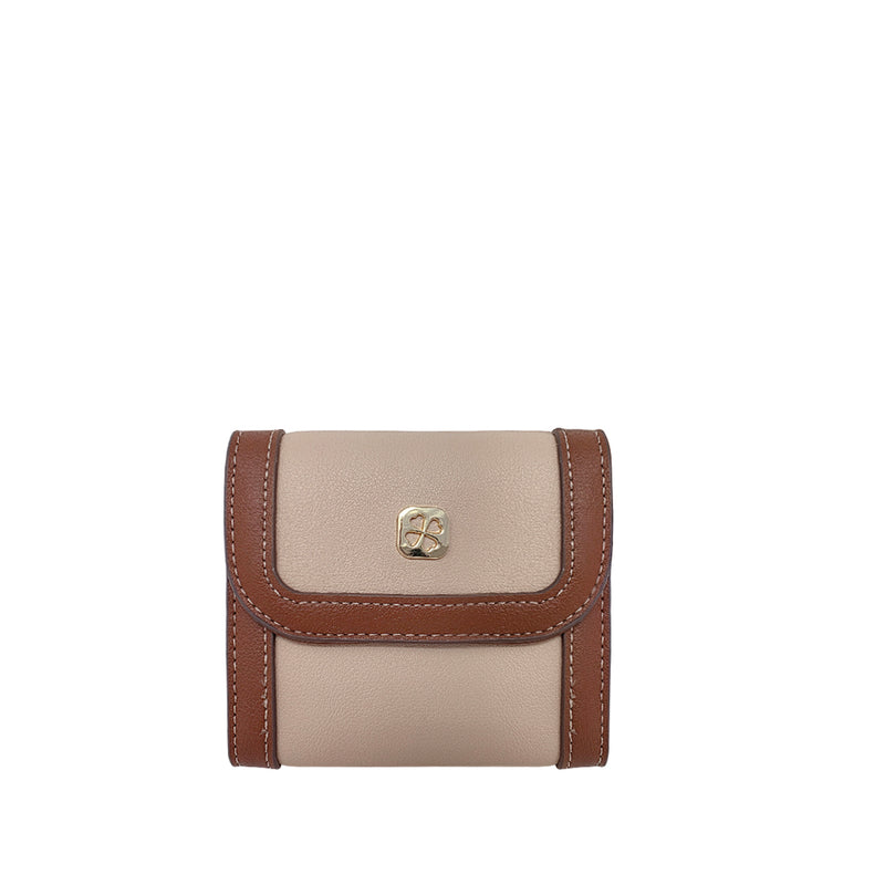 Billetera Hellen para mujer color camel y beige