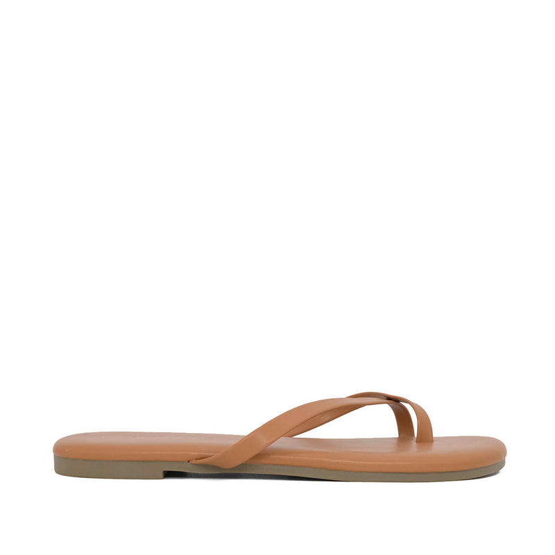 Sandalias flats Kenia para mujer color café