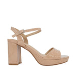 Sandalias de tacón West para mujer color nude