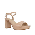 Sandalias de tacón West para mujer color nude