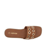 Sandalias flats Mariana para mujer color café