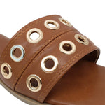 Sandalias flats Mariana para mujer color café