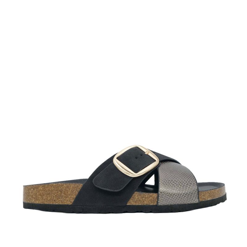 Sandalias flats Madga para mujer color negro