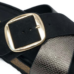 Sandalias flats Madga para mujer color negro