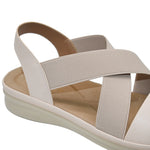 Sandalias flats Bethel para mujer color beige