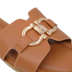 Sandalias Flats Amanda para mujer color tan