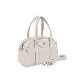 Cartera satchel Lari para mujer color hueso
