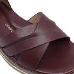 Sandalias de cuña Ines para mujer color vino