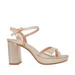 Sandalias de tacón Astrid para mujer color dorado