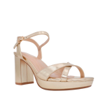 Sandalias de tacón Astrid para mujer color dorado