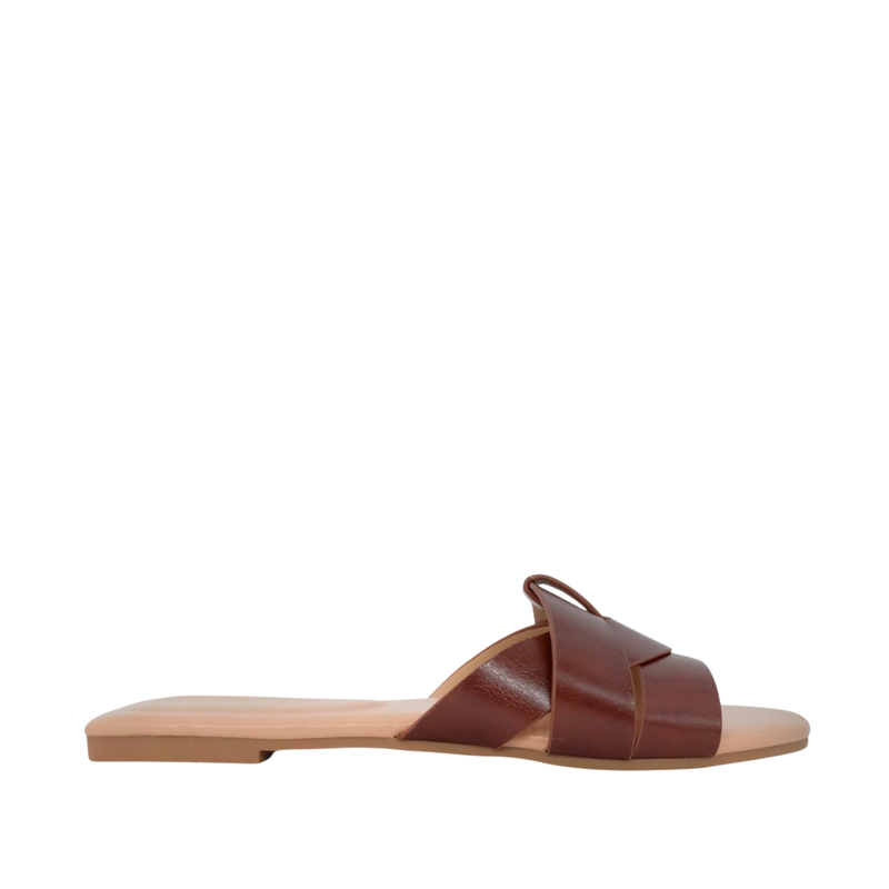 Sandalias flats Marcela para mujer color café