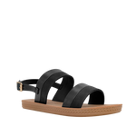 Sandalias flats Luna para mujer color negro