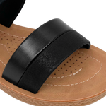 Sandalias flats Luna para mujer color negro