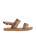 Sandalias flats Luna para mujer color café