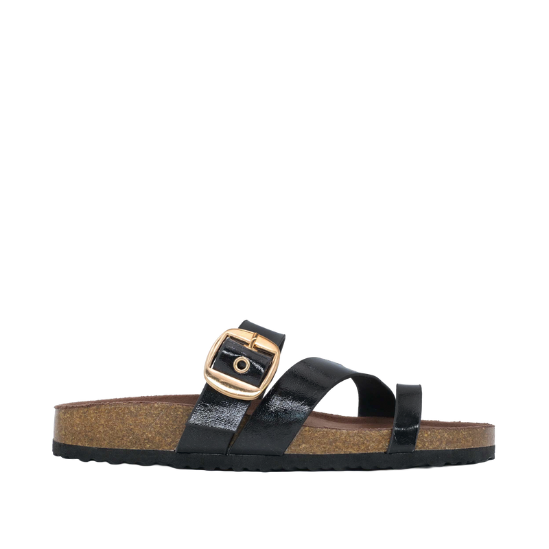 Sandalias flats Luciana para mujer color negro