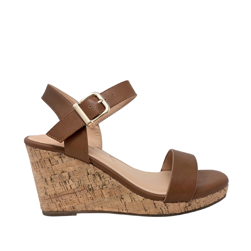 Sandalias de plataforma Maia para mujer color camel