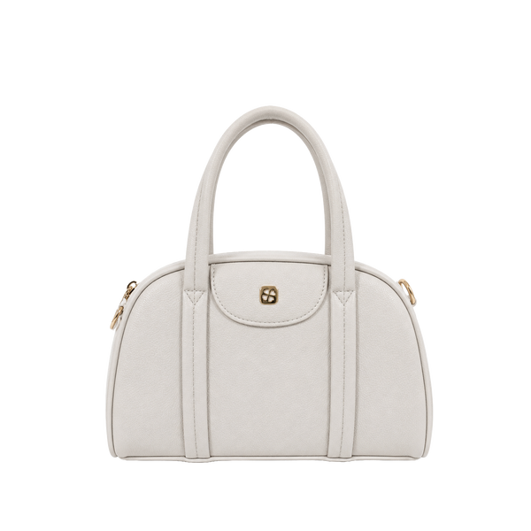 Cartera satchel Lari para mujer color hueso