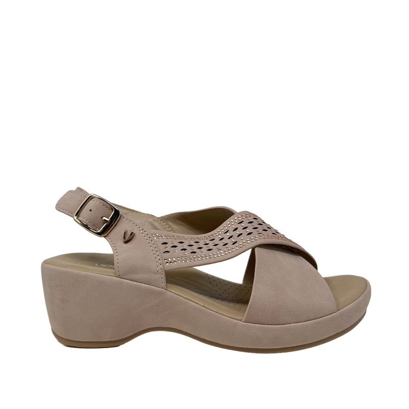 Sandalias de cuña Regina para mujer color blush