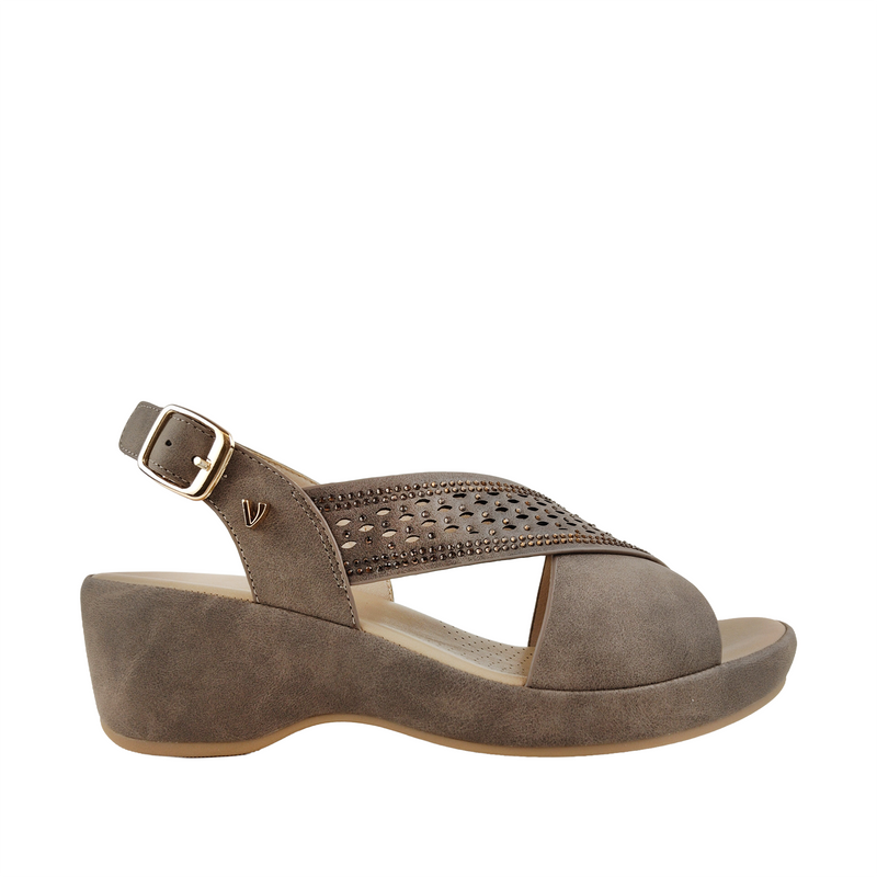 Sandalias de cuña Regina para mujer color café